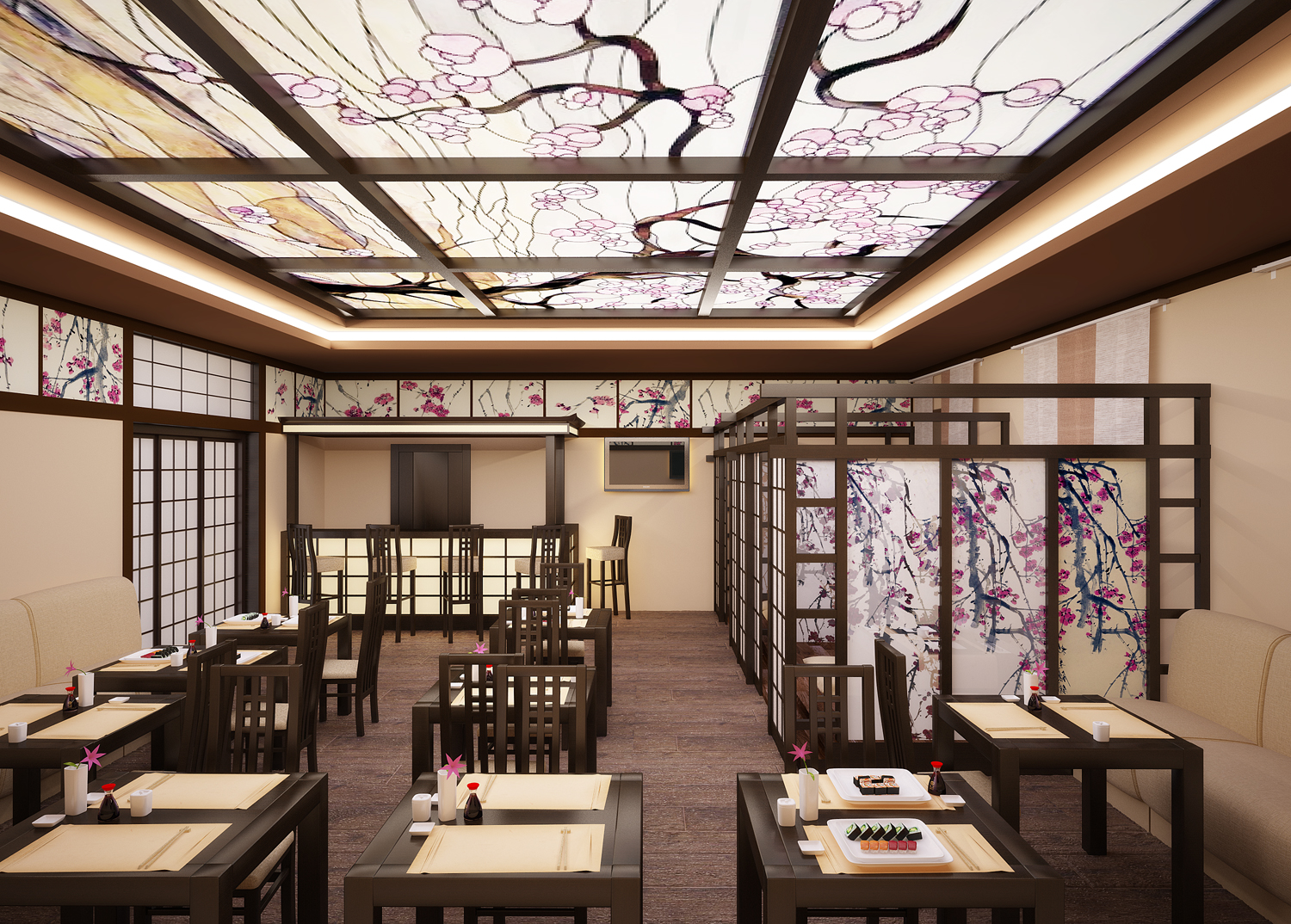 суши бары дизайн