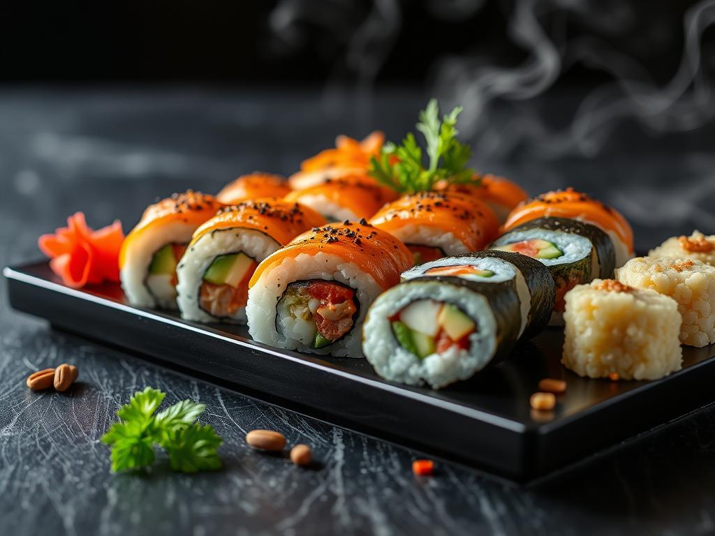 Sushi and rollsфото