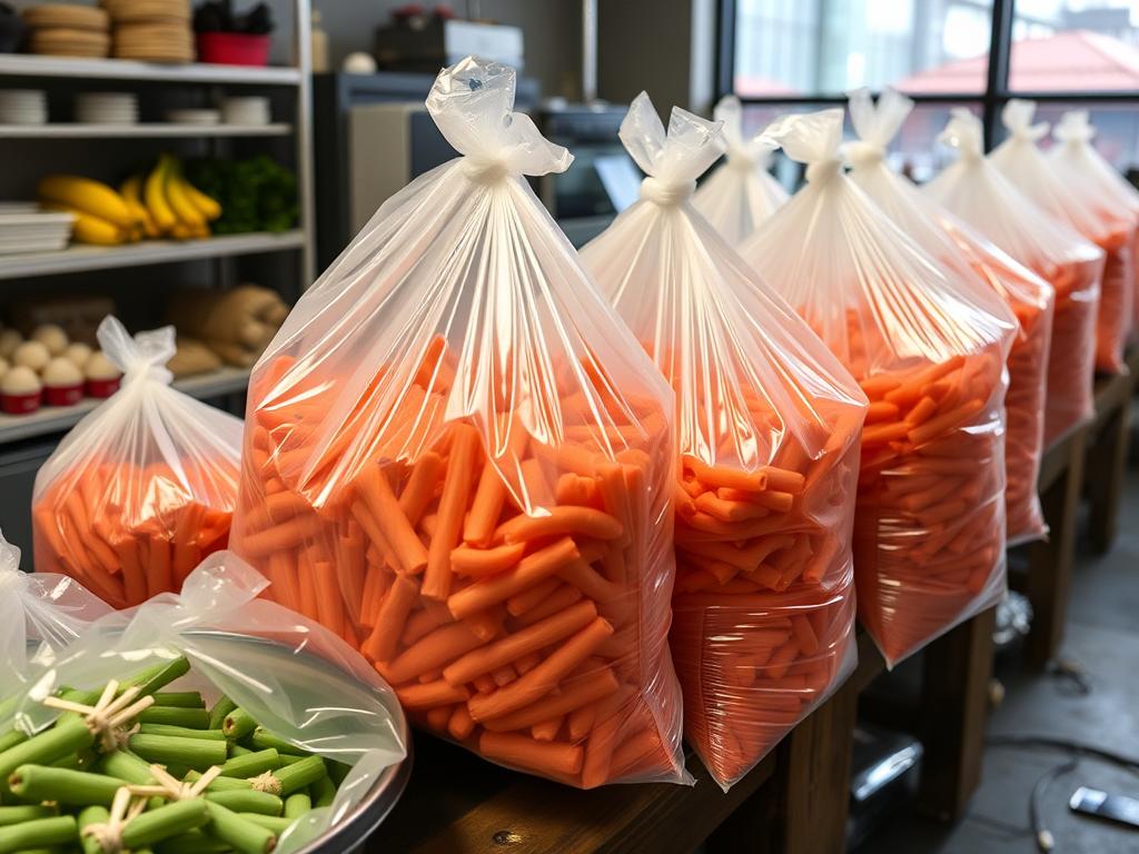 Use of 120-liter polyethylene bags in the catering industryфото