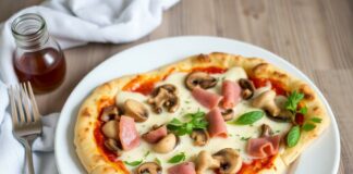 Пицца с ветчиной, грибами и сливочным соусом: сытный семейный ужин