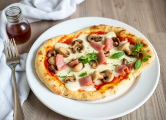 Пицца с ветчиной, грибами и сливочным соусом: сытный семейный ужин