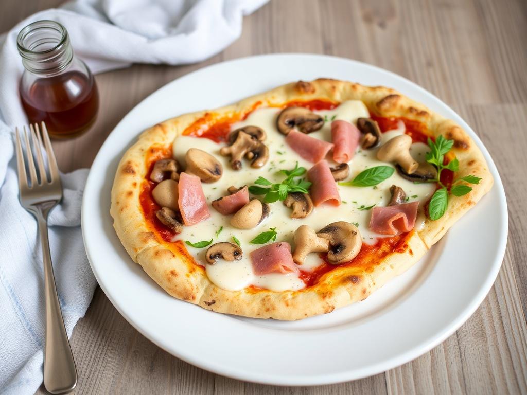 Пицца с ветчиной, грибами и сливочным соусом: сытный семейный ужин