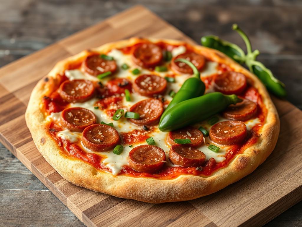Пицца с колбасками чоризо и перцем халапеньо: огненная классика с дымком и характером