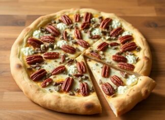 Пикантная гармония на тесте: пицца с орехами пекан и голубым сыром