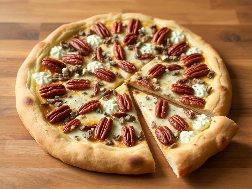 Пикантная гармония на тесте: пицца с орехами пекан и голубым сыром