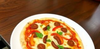 Пицца с чоризо, сладким перцем и луком: испанская классика