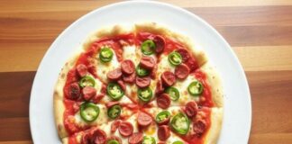 Пицца с чоризо и халапеньо: острота Испании в каждом укусе