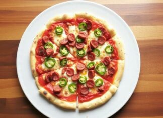 Пицца с чоризо и халапеньо: острота Испании в каждом укусе
