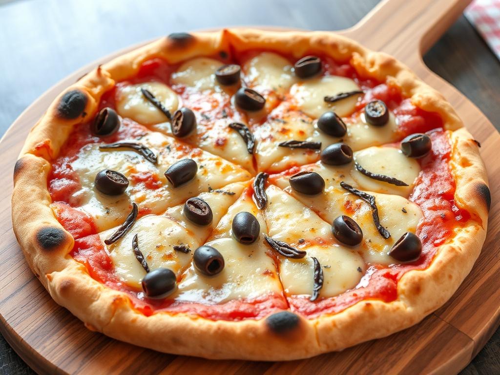 Средиземноморская классика на тарелке: пицца с анчоусами и оливками
