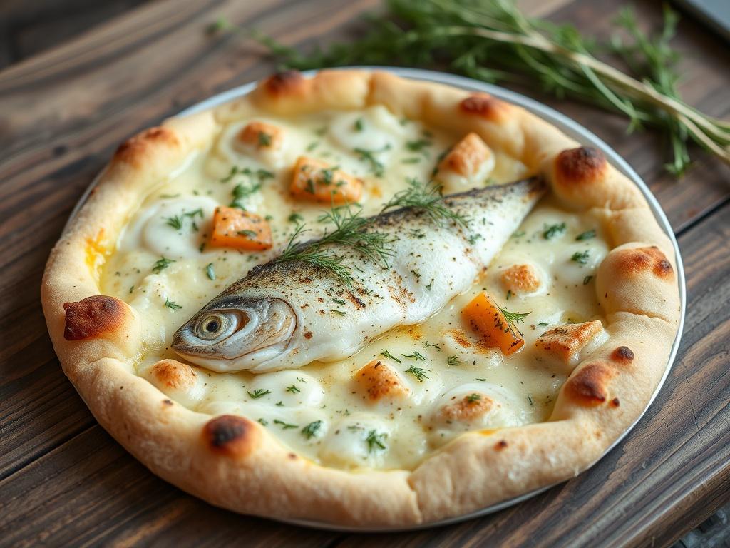 Пицца с камбалой и укропом: нежный вкус моря