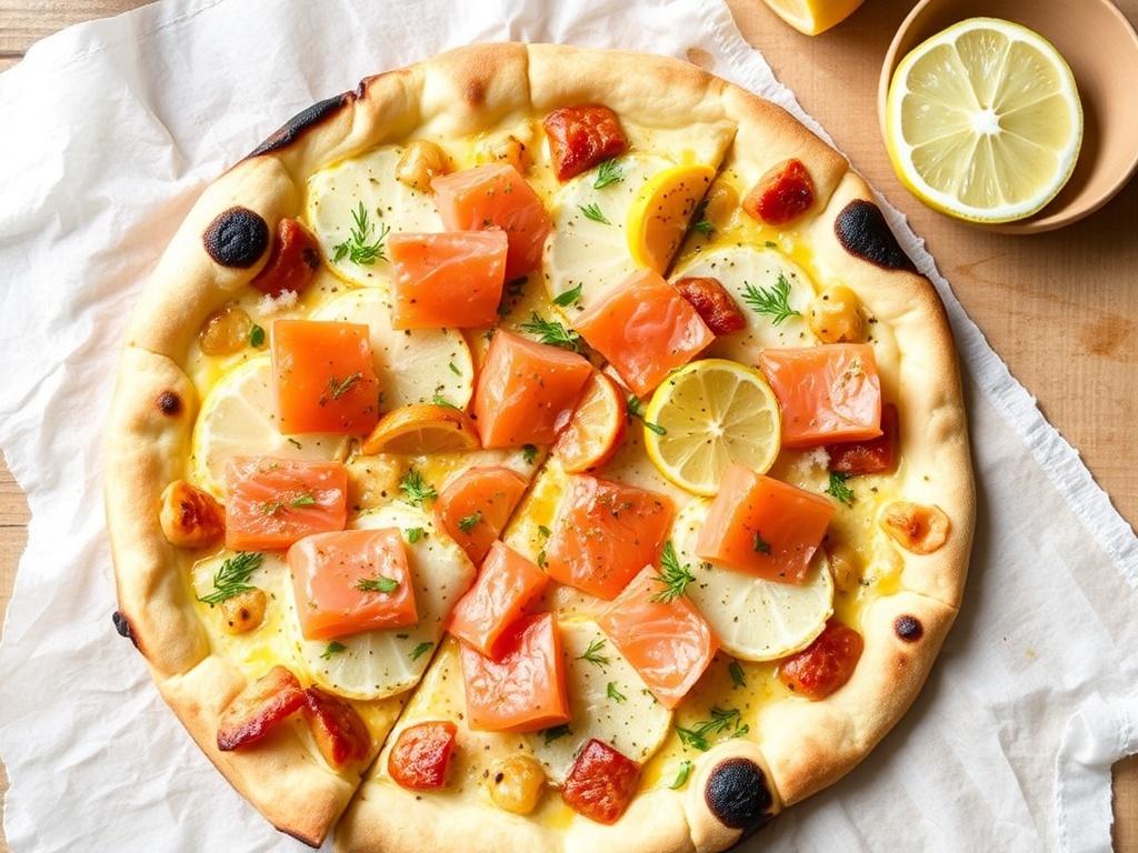 Пицца с лососем и лимонной цедрой: скандинавский шик