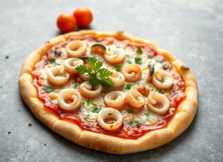 Пицца с кальмарами и петрушкой: морское настроение на тонком тесте