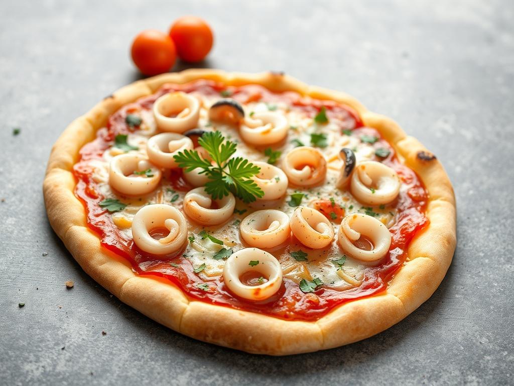 Пицца с кальмарами и петрушкой: морское настроение на тонком тесте