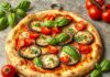 Пицца с баклажанами, томатами и базиликом: итальянский стиль
