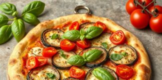 Пицца с баклажанами, томатами и базиликом: итальянский стиль