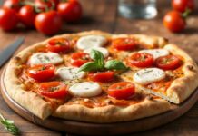 Пицца с моцареллой и помидорами черри: летний вкус Пицца с моцареллой и помидорами черри: летний вкус