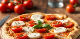 Пицца с моцареллой и помидорами черри: летний вкус