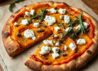 Пицца с тыквой, фетой и розмарином: осенний аромат