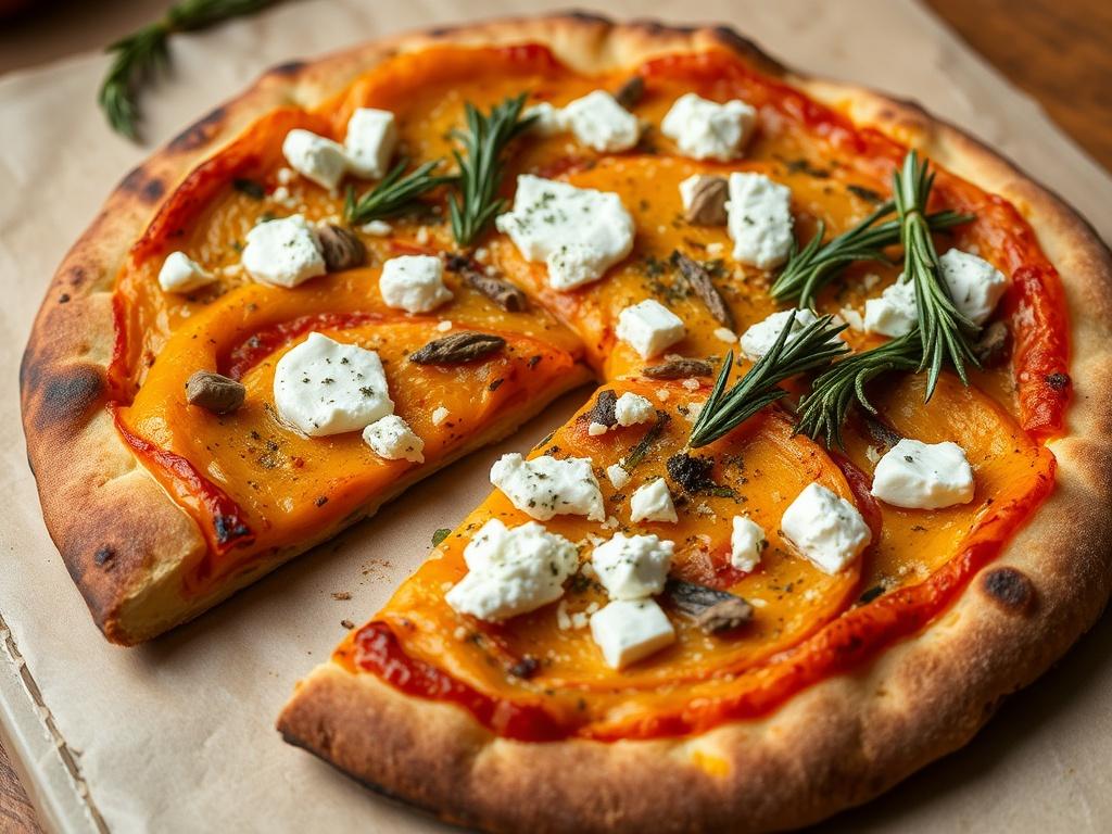 Пицца с тыквой, фетой и розмарином: осенний аромат