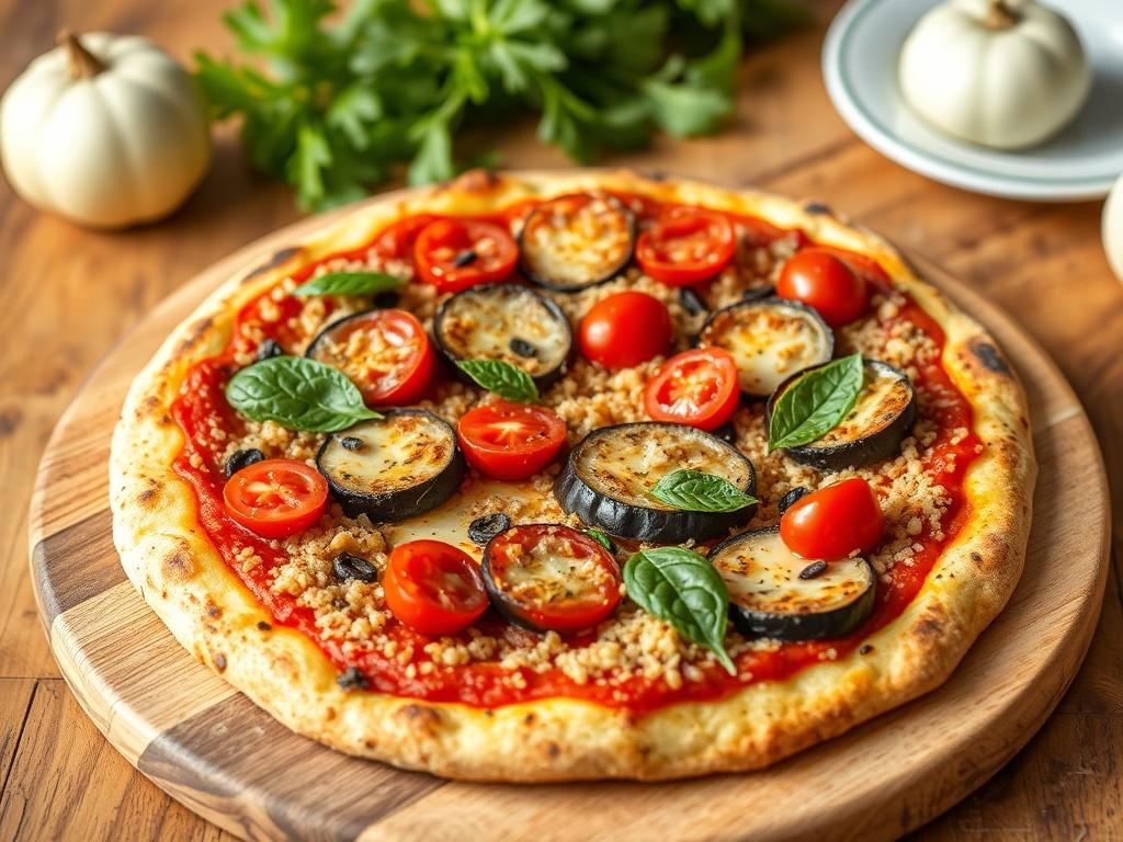 Пицца с булгуром и баклажанами: здоровый выбор