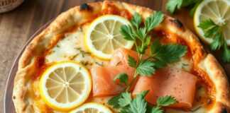 Пицца с лососем и лимоном: свежесть океана