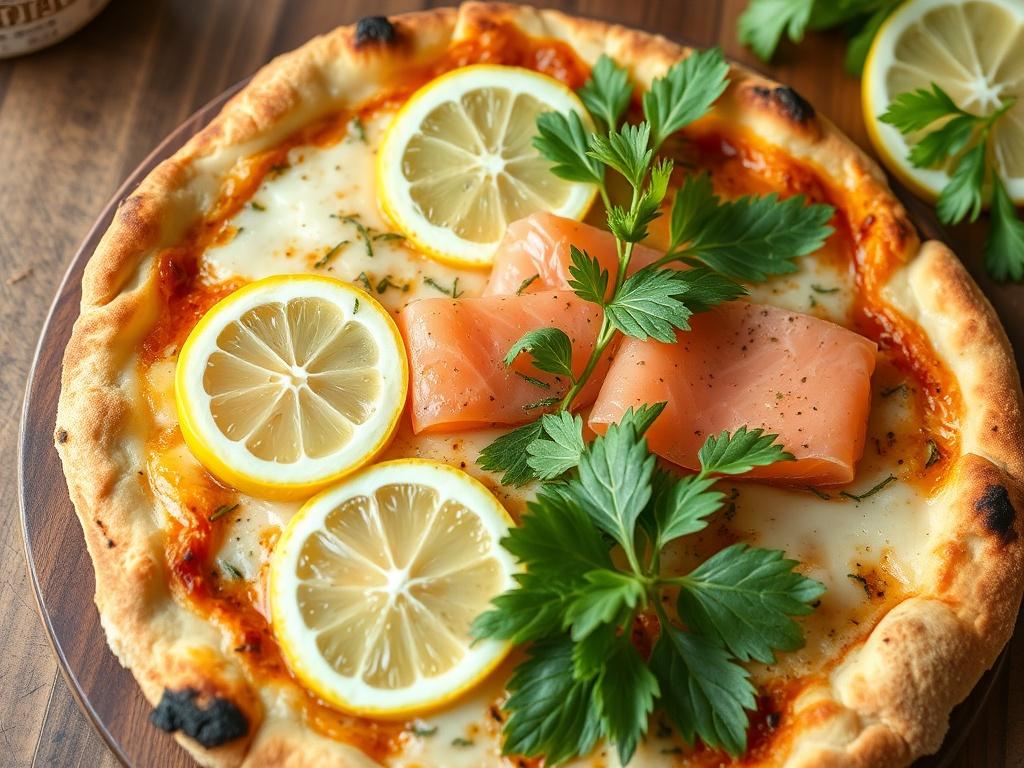 Пицца с лососем и лимоном: свежесть океана
