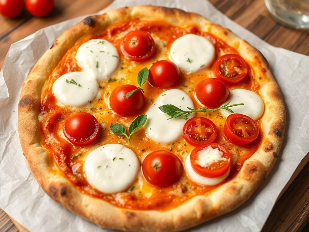 Пицца с моцареллой и помидорами черри: простота и вкус
