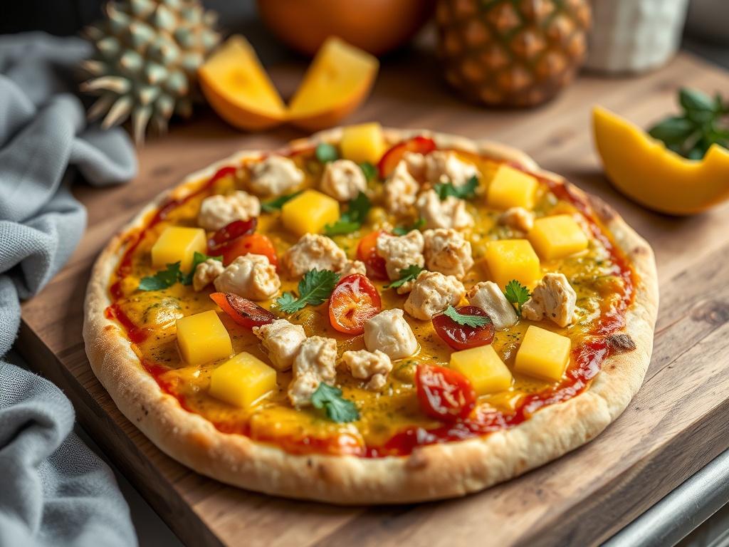 Пицца с курицей, карри и ананасами: экзотика на кухне