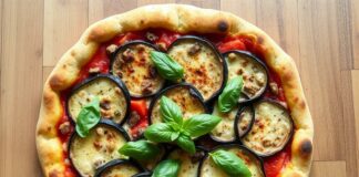 Пицца с баклажанами и базиликом: летний аромат