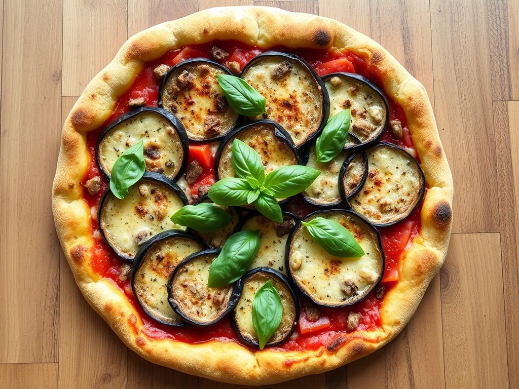 Пицца с баклажанами и базиликом: летний аромат