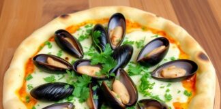 Пицца с мидиями и петрушкой: морская свежесть в тесте