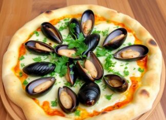 Пицца с мидиями и петрушкой: морская свежесть в тесте
