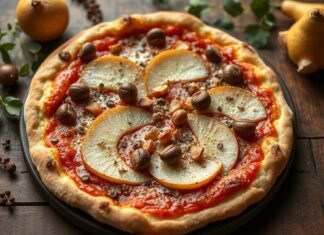 Пицца с каштанами и грушей: осенний шик