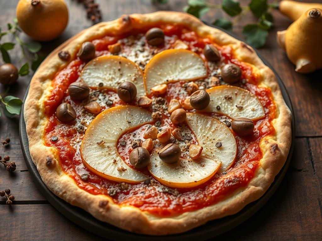 Пицца с каштанами и грушей: осенний шик