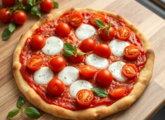 Пицца с моцареллой и помидорами черри: свежесть лета