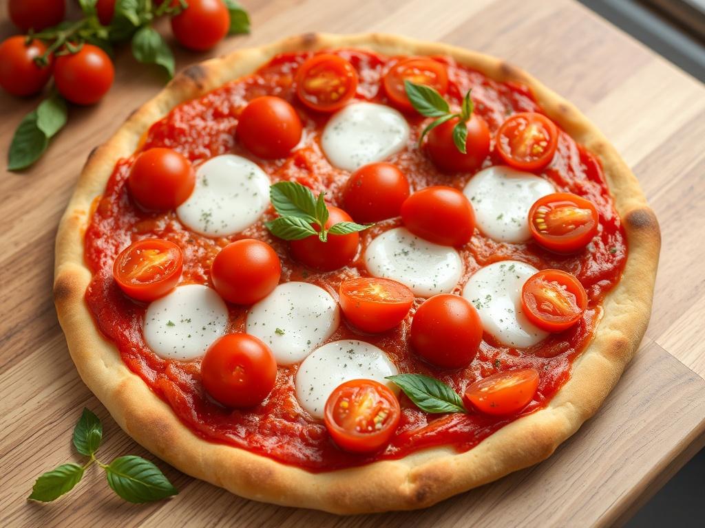 Пицца с моцареллой и помидорами черри: свежесть лета