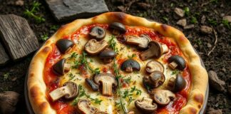 Пицца с шампиньонами и тимьяном: аромат лесной опушки