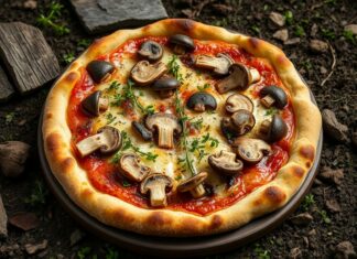 Пицца с шампиньонами и тимьяном: аромат лесной опушки