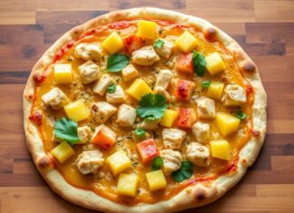 Пицца с курицей, ананасами и карри: экзотический микс для смелых