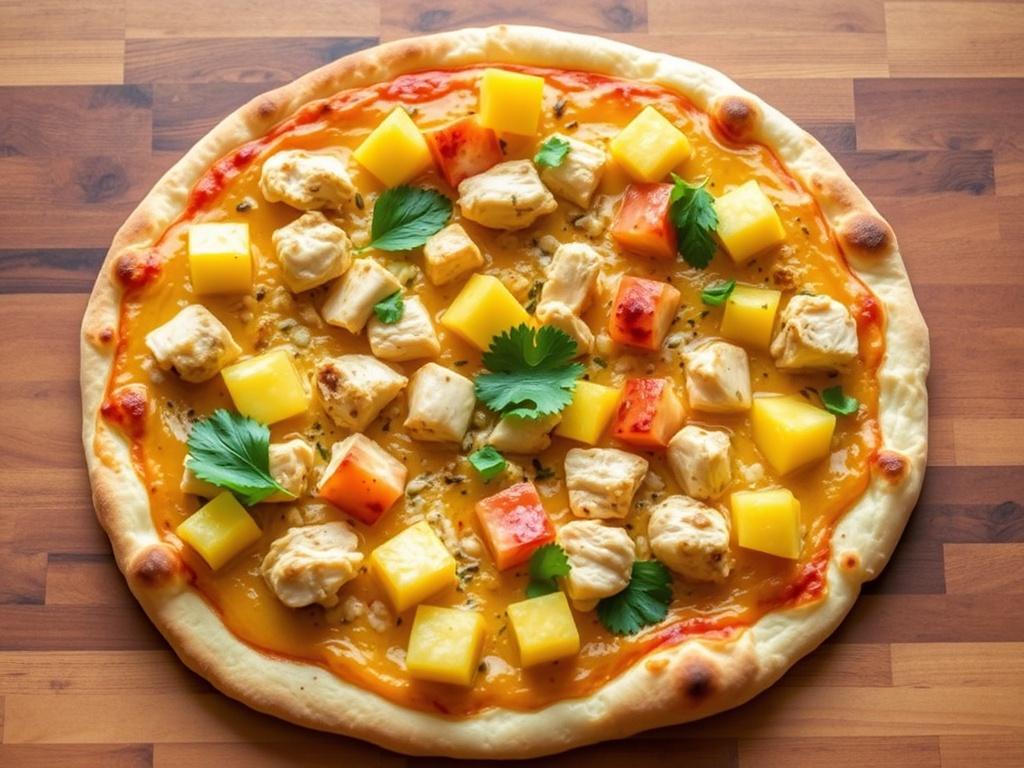 Пицца с курицей, ананасами и карри: экзотический микс для смелых
