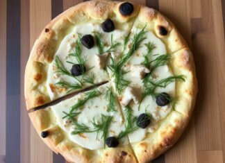 Пицца с палтусом и укропом: лёгкость океана