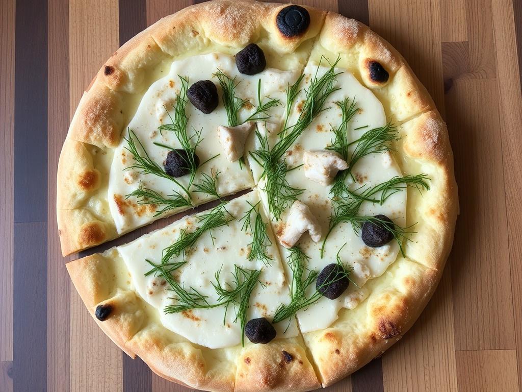 Пицца с палтусом и укропом: лёгкость океана