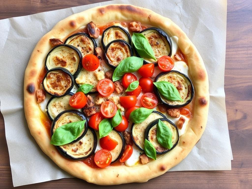 Пицца с баклажанами, помидорами и базиликом: прованский стиль в вашей духовке