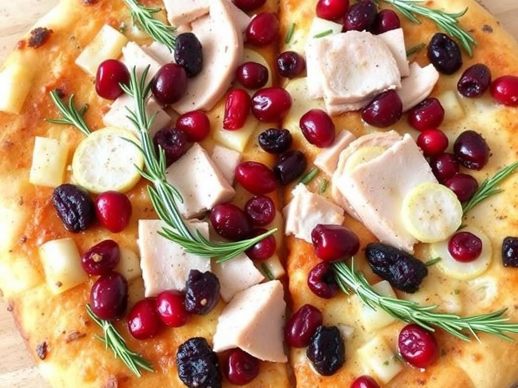 Праздничная пицца с индейкой, клюквой и розмарином: рецепт, который согревает гостей