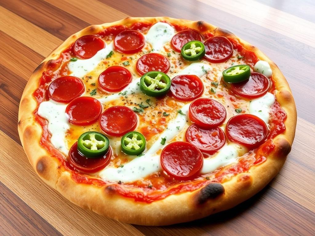 Пик вкуса: пепперони, халапеньо и ранч на пицце — острое встречает свежесть