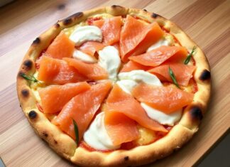Пицца с копчёным лососем и сливочным сыром: деликатес дома