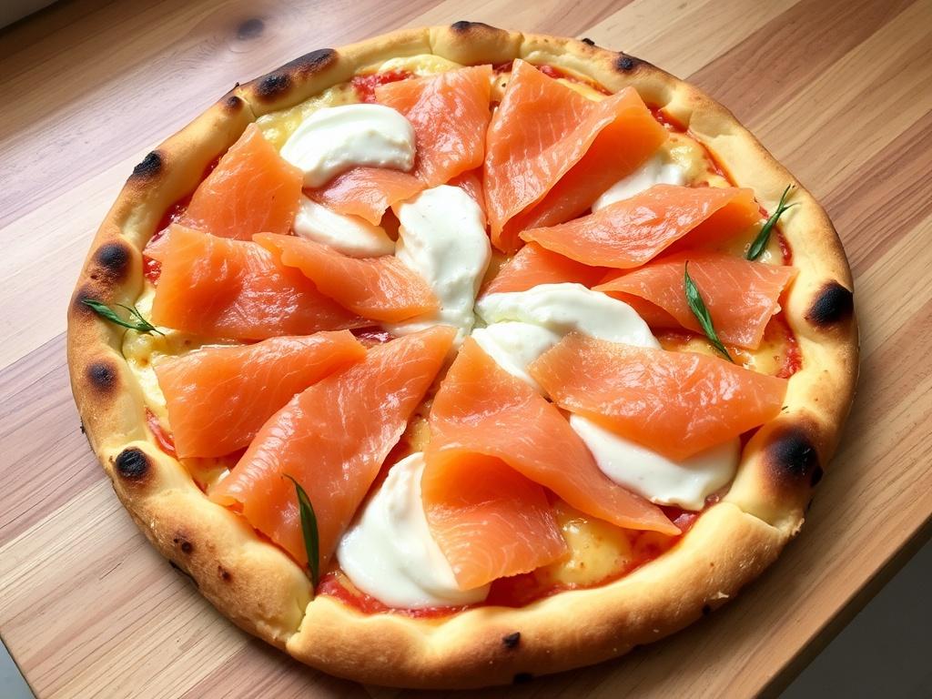 Пицца с копчёным лососем и сливочным сыром: деликатес дома