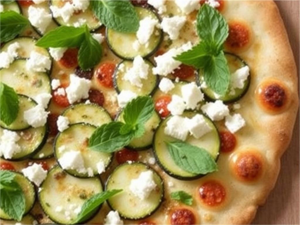 Пицца с цукини, фетой и мятой: лёгкий летний ужин с освежающим вкусом