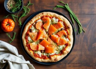 Пицца с лососем холодного копчения и укропом: скандинавский вариант для гурманов
