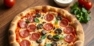 Пицца с салями и грибами: сытный выбор с насыщенным вкусом